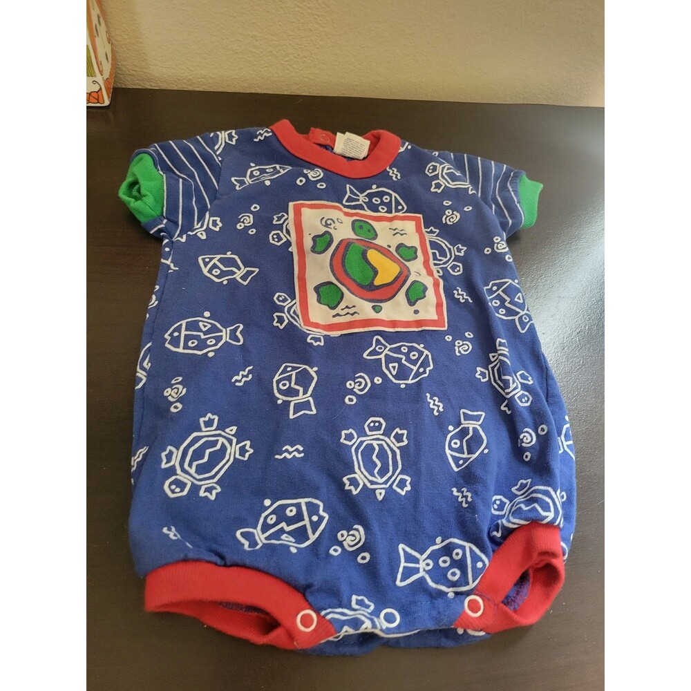 Vintage Buster Brown Baby Onesie Colorful Unisex Size 6-9 M